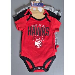 Atlanta Hawks 3 Piece Creeper Set Baby 3-6 Months NEW NWT